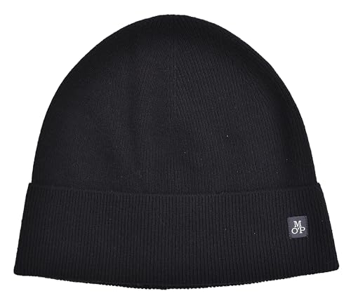 Marc O'Polo Mütze Beanie Wolle Baumwolle One Size (DE/NL/SE/PL, Alphanumerisch, Einheitsgröße, Schwarz) von Marc O'Polo