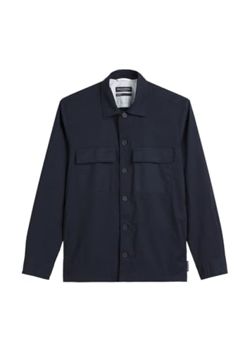 Marc O´Polo Overshirt with Bowling Collar, Chest and Side Seam Pockets, stra Dark Navy - M von Marc O'Polo