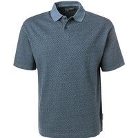 Marc O'Polo Herren Polo-Shirt blau Baumwoll-Jersey gemustert von Marc O'Polo