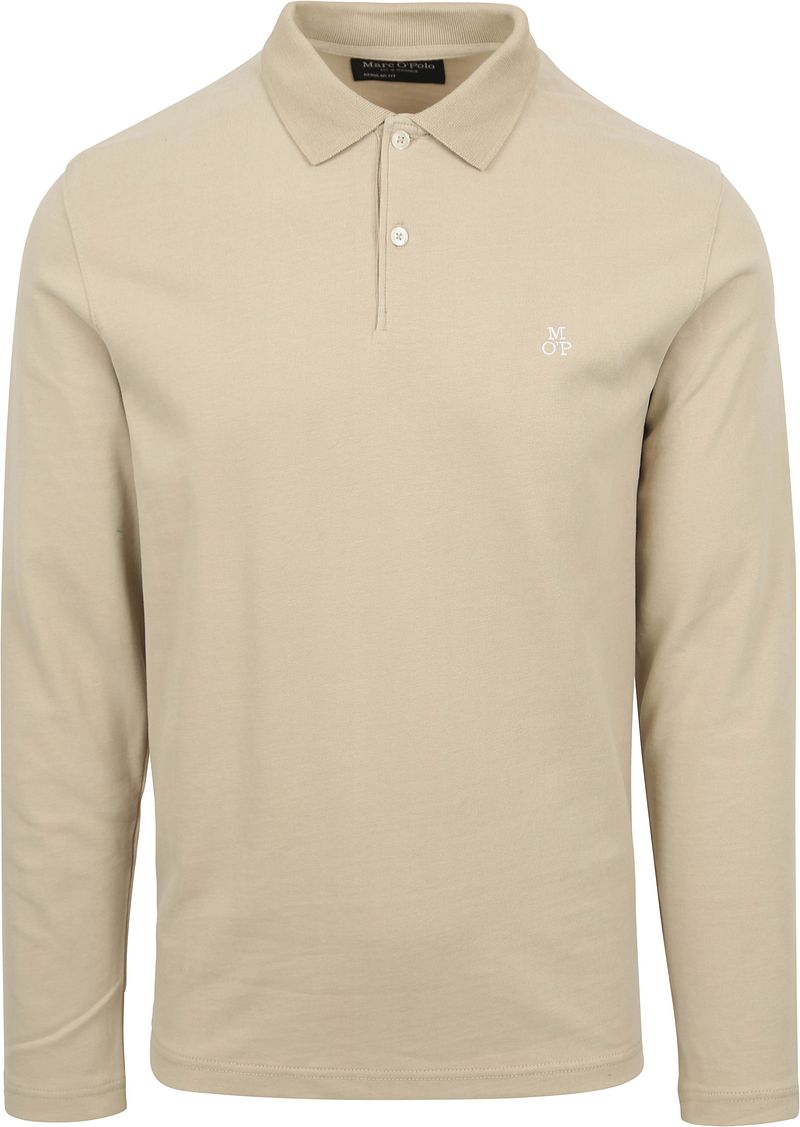 Marc O'Polo Langarm Polohemd Beige - Größe L von Marc O'Polo