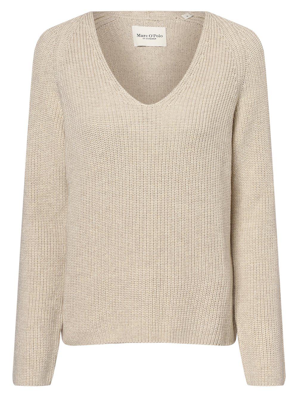 Marc O'Polo Pullover Damen Baumwolle V-Ausschnitt, sand von Marc O'Polo