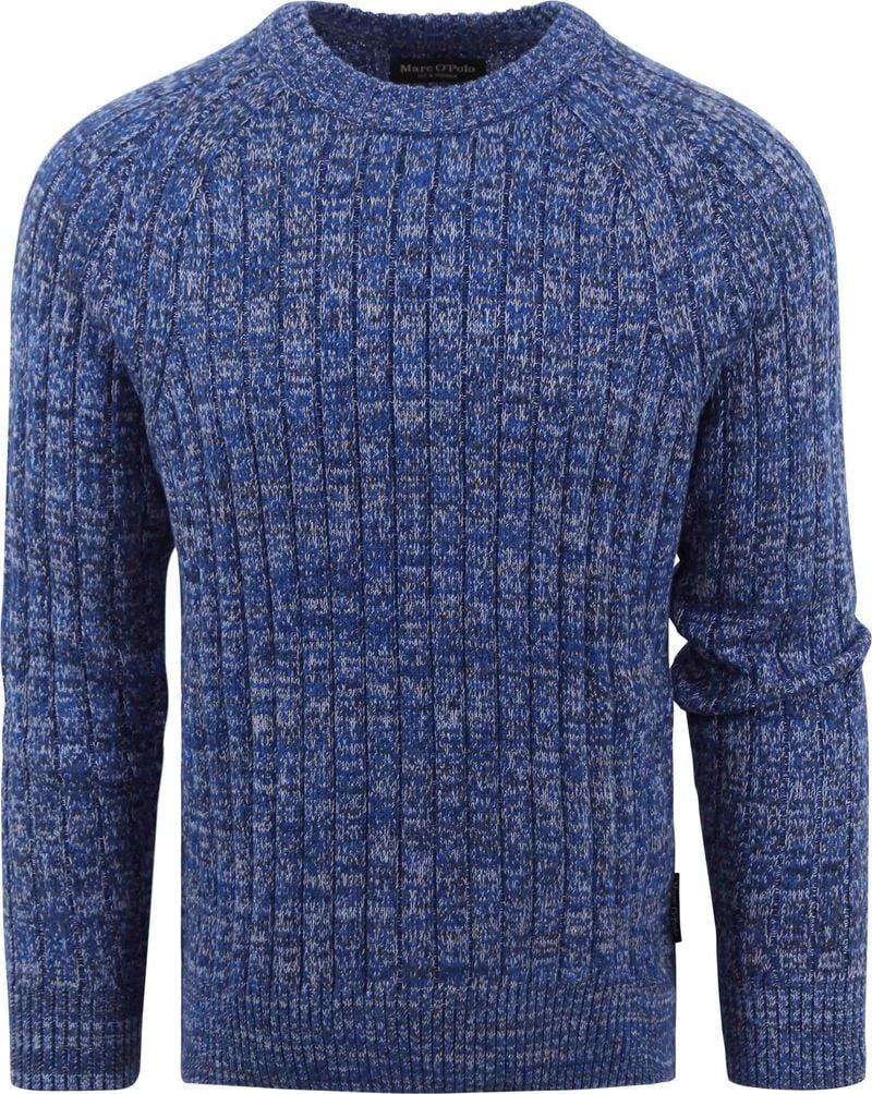 Marc O'Polo Baumwolle Pullover Melange Blau - Größe M von Marc O'Polo