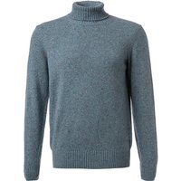 Marc O'Polo Herren Rollkragenpullover blau Wolle unifarben von Marc O'Polo