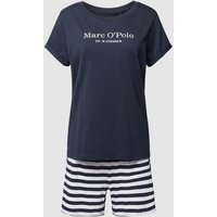 Marc O'Polo Pyjama mit Label-Print Modell 'MIX N MATCH' in Blau, Größe L von Marc O'Polo