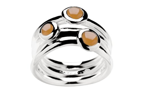 Marc O´Polo RING,925/- Sterlingsilber mit drei orangen Mondsteinen poliert, BA9190210262 von Marc O'Polo
