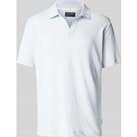 Marc O'Polo Regular Fit Poloshirt aus Baumwoll-Leinen-Mix in Bleu, Größe XXL von Marc O'Polo