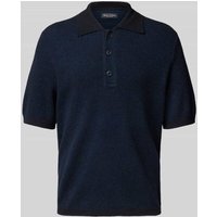 Marc O'Polo Regular Fit Poloshirt aus Baumwoll-Mix mit Crinkle-Effekt in Marine, Größe S von Marc O'Polo