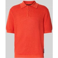 Marc O'Polo Regular Fit Poloshirt aus Leinen-Baumwoll-Mix in Orange, Größe XXL von Marc O'Polo