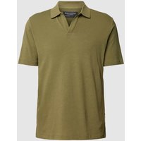 Marc O'Polo Regular Fit Poloshirt mit V-Ausschnitt in Oliv, Größe XL von Marc O'Polo