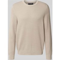 Marc O'Polo Regular Fit Strickpullover aus reiner Baumwolle in Hellgrau, Größe L von Marc O'Polo