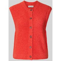 Marc O'Polo Regular Fit Strickweste aus Bouclé-Baumwoll-Mix in Orange, Größe L von Marc O'Polo