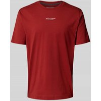 Marc O'Polo Regular Fit T-Shirt aus reiner Baumwolle in Bordeaux, Größe S von Marc O'Polo