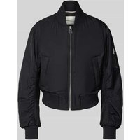 Marc O'Polo Relaxed Fit Bomberjacke mit gerippten Abschlüssen in Black, Größe 40 von Marc O'Polo
