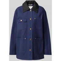 Marc O'Polo Relaxed Fit Canvas-Jacke aus reiner Baumwolle im Worker Style mit abnehmbarem Kragen in Marine, Größe 40 Marc O'Polo Relaxed Fit Canvas-Jacke aus reiner Baumwolle im Worker Style mit abnehmbarem Kragen in Marine, Größe 40 von Marc O'Polo