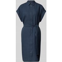 Marc O'Polo Relaxed Fit Leinenkleid mit Taillengürtel in Marine, Größe 40 von Marc O'Polo