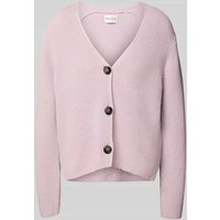 Marc O'Polo Relaxed Fit Strickjacke aus reiner Baumwolle in Lavender, Größe L von Marc O'Polo