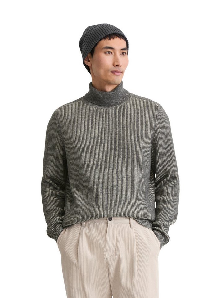 Marc O'Polo Rollkragenpullover aus Baumwoll-Schurwoll-Mix, regular fit, Bi-Color von Marc O'Polo