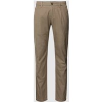 Marc O'Polo Shaped Fit Stoffhose mit Strukturmuster in Beige, Größe 38/34 von Marc O'Polo