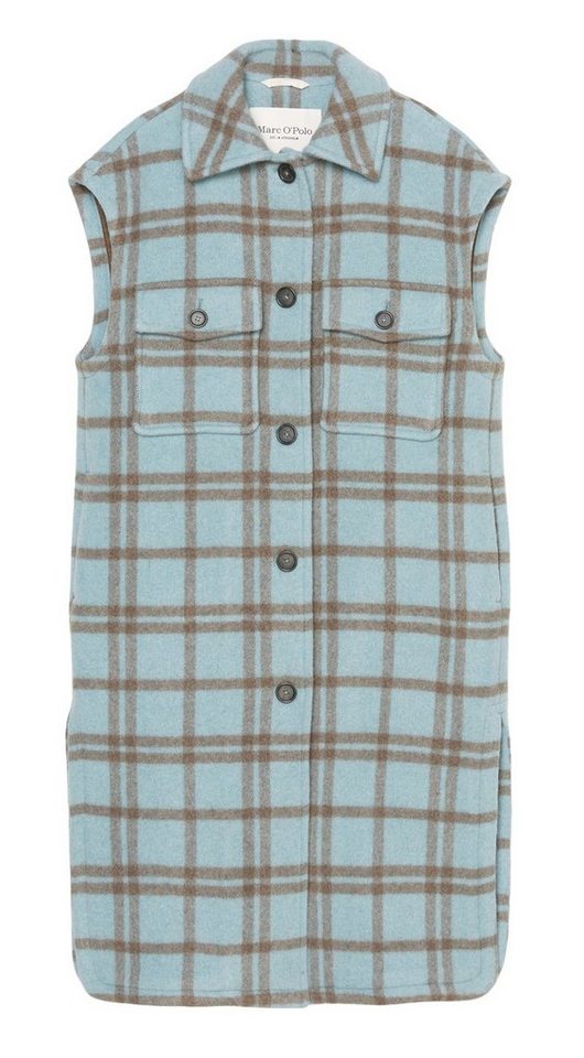 Marc O'Polo Shirtweste Vest, wool check, long, kent collar von Marc O'Polo