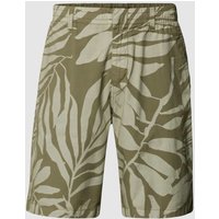 Marc O'Polo Shorts mit Allover-Muster in Oliv, Größe 36 von Marc O'Polo