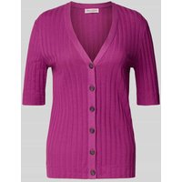 Marc O'Polo Slim Fit Cardigan aus Modal-Baumwoll-Mix in Fuchsia, Größe M von Marc O'Polo