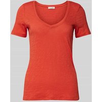 Marc O'Polo Slim Fit T-Shirt aus reiner Baumwolle mit V-Ausschnitt in Orange, Größe S Marc O'Polo Slim Fit T-Shirt aus reiner Baumwolle mit V-Ausschnitt in Orange, Größe S von Marc O'Polo