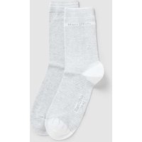 Marc O'Polo Socken mit Label-Detail im 2er-Pack Modell 'MARTHA' in Hellgrau Melange, Größe 39-42 von Marc O'Polo