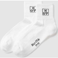 Marc O'Polo Socken mit Label-Detail im 2er-Pack Modell 'Maxi' in Weiss, Größe 35/38 von Marc O'Polo