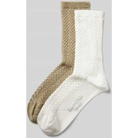 Marc O'Polo Socken mit Strukturmuster Modell 'Alice' im 2er-Pack in Offwhite, Größe 39/42 von Marc O'Polo