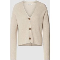 Marc O'Polo Strickjacke mit Strukturmuster in Beige, Größe L von Marc O'Polo