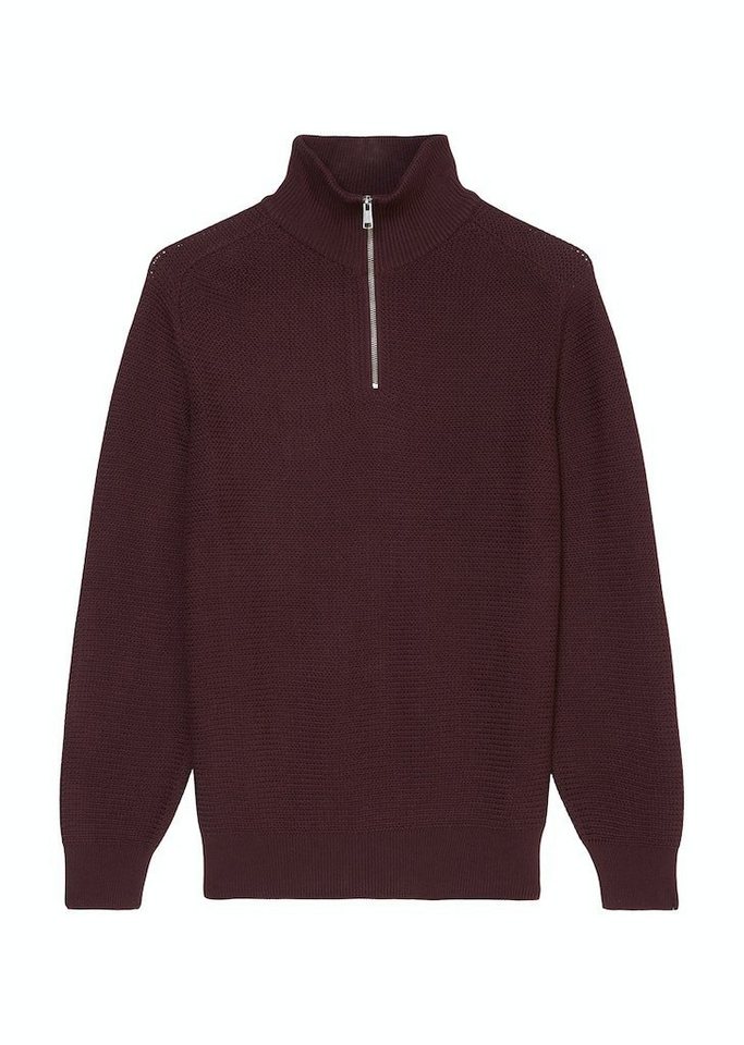 Marc O'Polo Strickpullover Marc O´Polo Men / He.Pullover / Troyer, with zip and racking, solid von Marc O'Polo