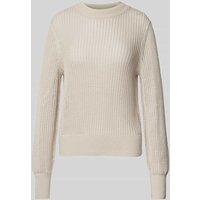 Marc O'Polo Strickpullover mit Lochmuster in Sand, Größe XL von Marc O'Polo