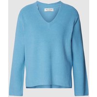 Marc O'Polo Strickpullover mit abgerundetem V-Ausschnitt in Hellblau, Größe M von Marc O'Polo