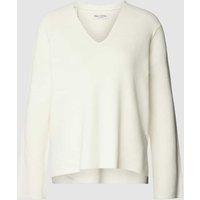 Marc O'Polo Strickpullover mit abgerundetem V-Ausschnitt in Offwhite, Größe L von Marc O'Polo