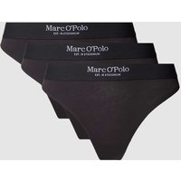 Marc O'Polo String mit elastischem Logo-Bund im 3er-Pack in Black, Größe S von Marc O'Polo