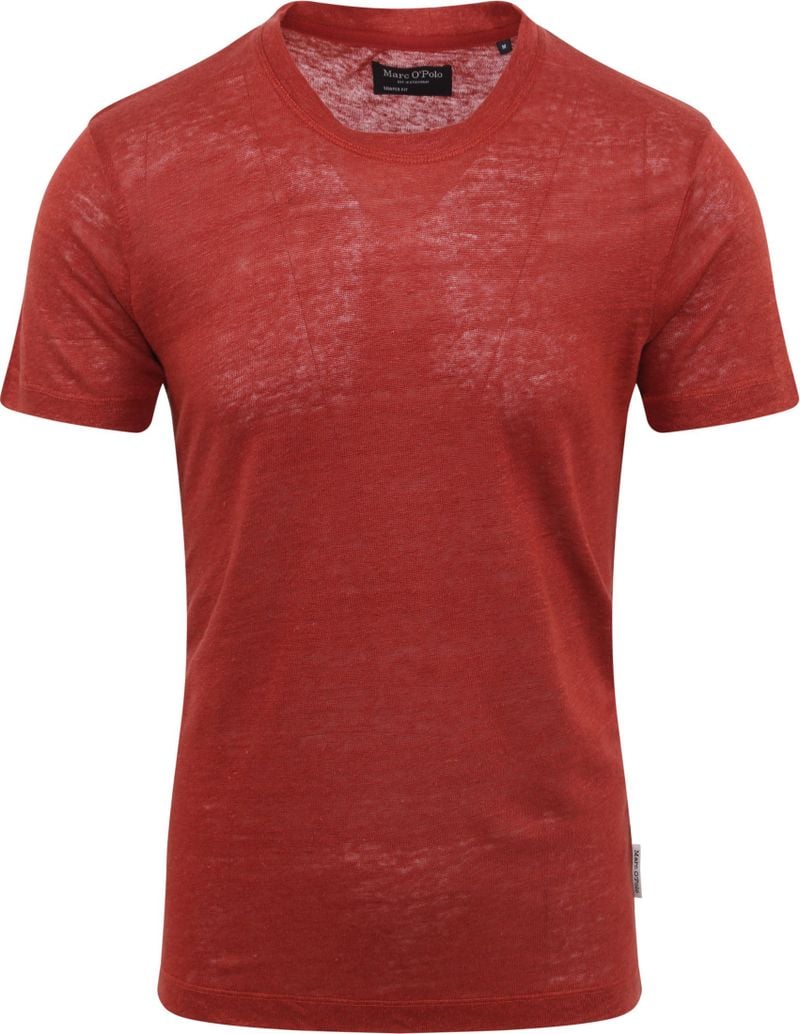 Marc O'Polo T-Shirt Leinen Rot - Größe XL von Marc O'Polo