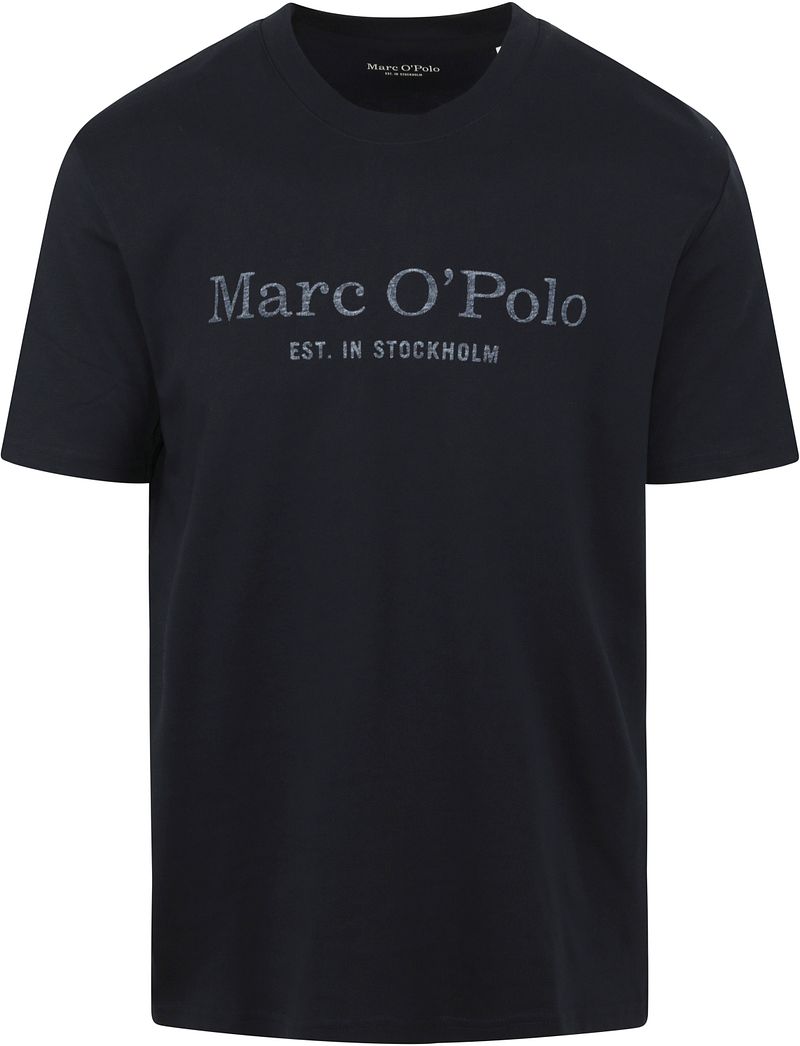 Marc O'Polo T-Shirt Logo Dunkelblau - Größe M von Marc O'Polo