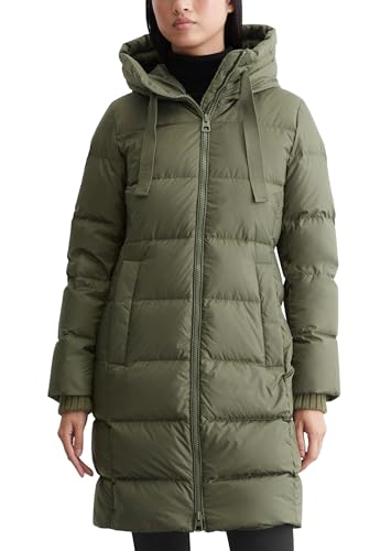 Marc O'Polo Damen Daunenmantel mit Kapuze wasserabweisend, Grün (Olive Crop), 42 von Marc O'Polo