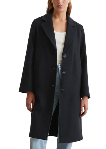 Marc O'Polo Damen Mantel mit Reverskragen knielang, Blau (Deep Blue Sea), 36 von Marc O'Polo