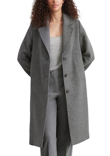 Marc O'Polo Damen Mantel mit Reverskragen knielang, Grau (Medium Stone Melange), 42 von Marc O'Polo