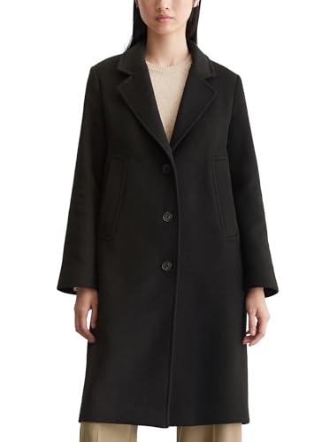 Marc O'Polo Damen Mantel mit Reverskragen knielang, Schwarz (Black), 44 von Marc O'Polo