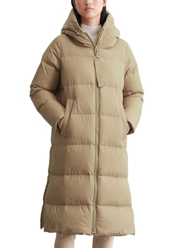 Marc O'Polo Damen Daunenmantel mit Stehkragen wasserabweisend, Beige (Soft Mocca), 42 von Marc O'Polo