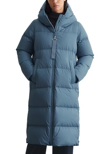 Marc O'Polo Damen Daunenmantel mit Stehkragen wasserabweisend, Blau (Hazy Blue), 44 von Marc O'Polo