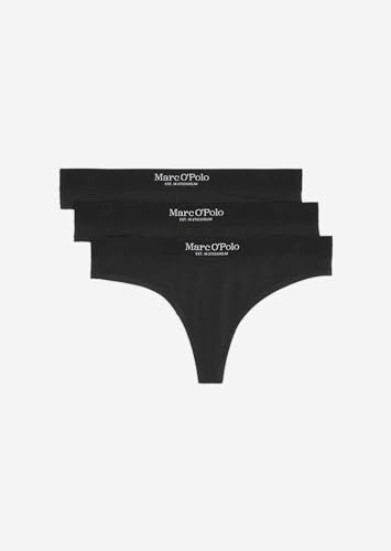Marc O'Polo Damen Essentials 3-Pack String Thong Panties, Schwarz, S EU von Marc O'Polo