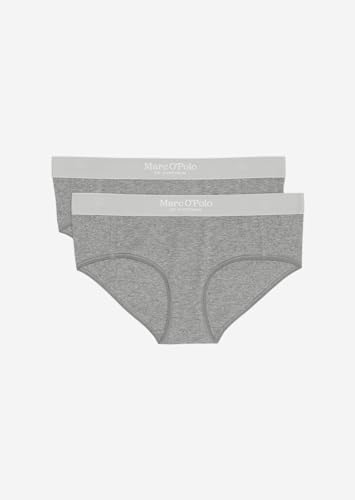 Marc O´Polo Women's Iconic Rib 2-Pack Panty Hipster Panties, Grey, Large von Marc O´Polo