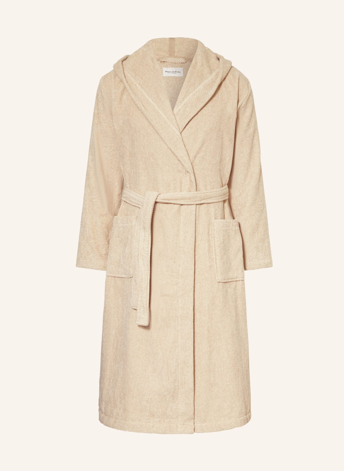 Marc O'polo Damen-Bademantel Mit Kapuze beige von Marc O'Polo