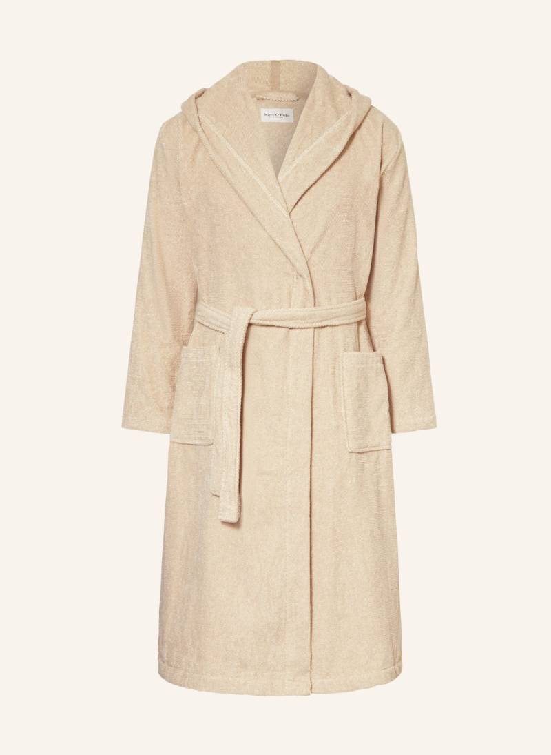 Marc O'polo Damen-Bademantel Mit Kapuze beige von Marc O'Polo