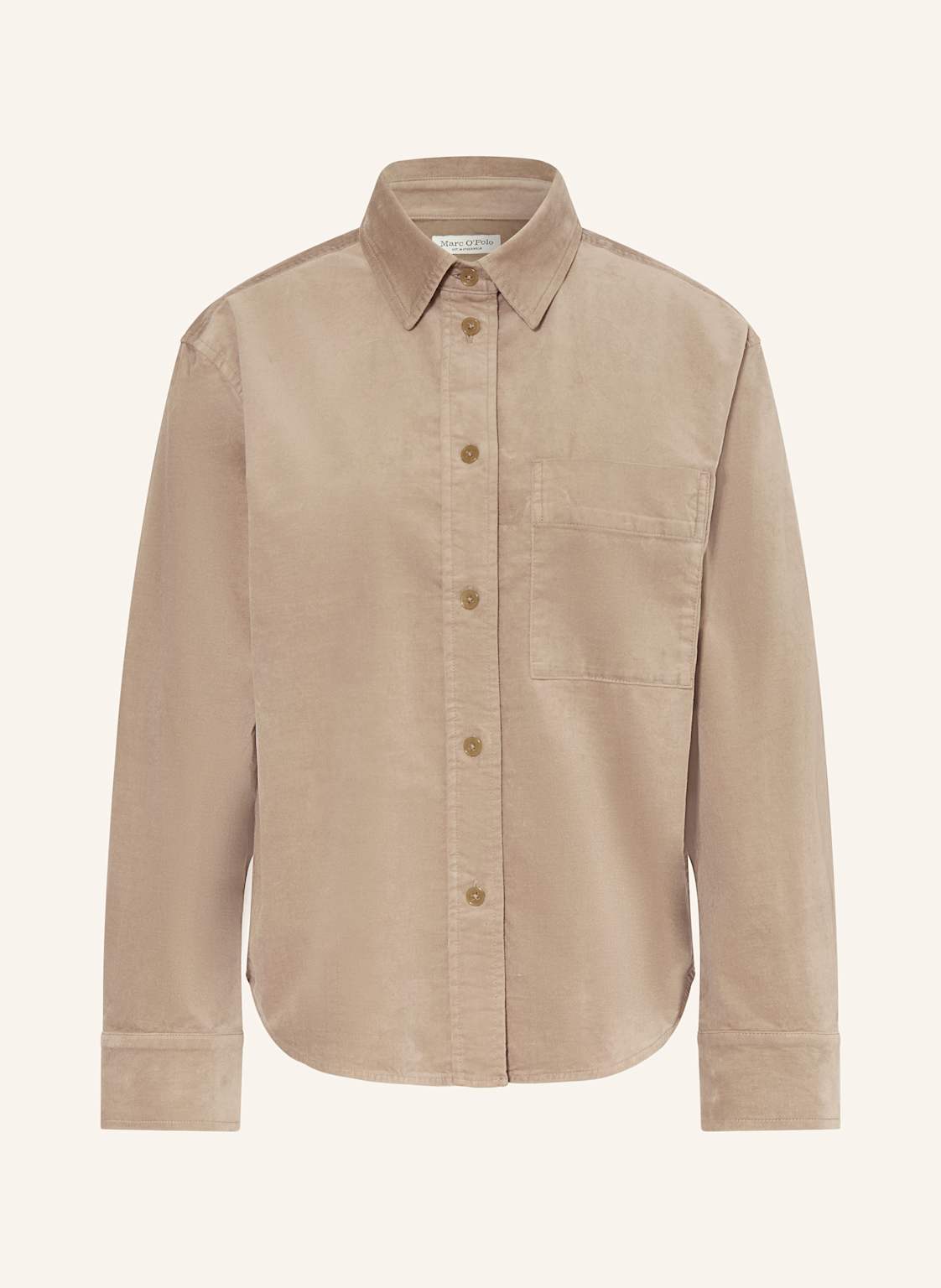 Marc O'polo Hemdbluse Aus Nicki beige von Marc O'Polo