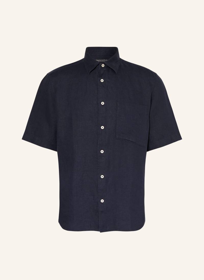 Marc O'polo Kurzarm-Hemd Regular Fit Aus Leinen blau von Marc O'Polo
