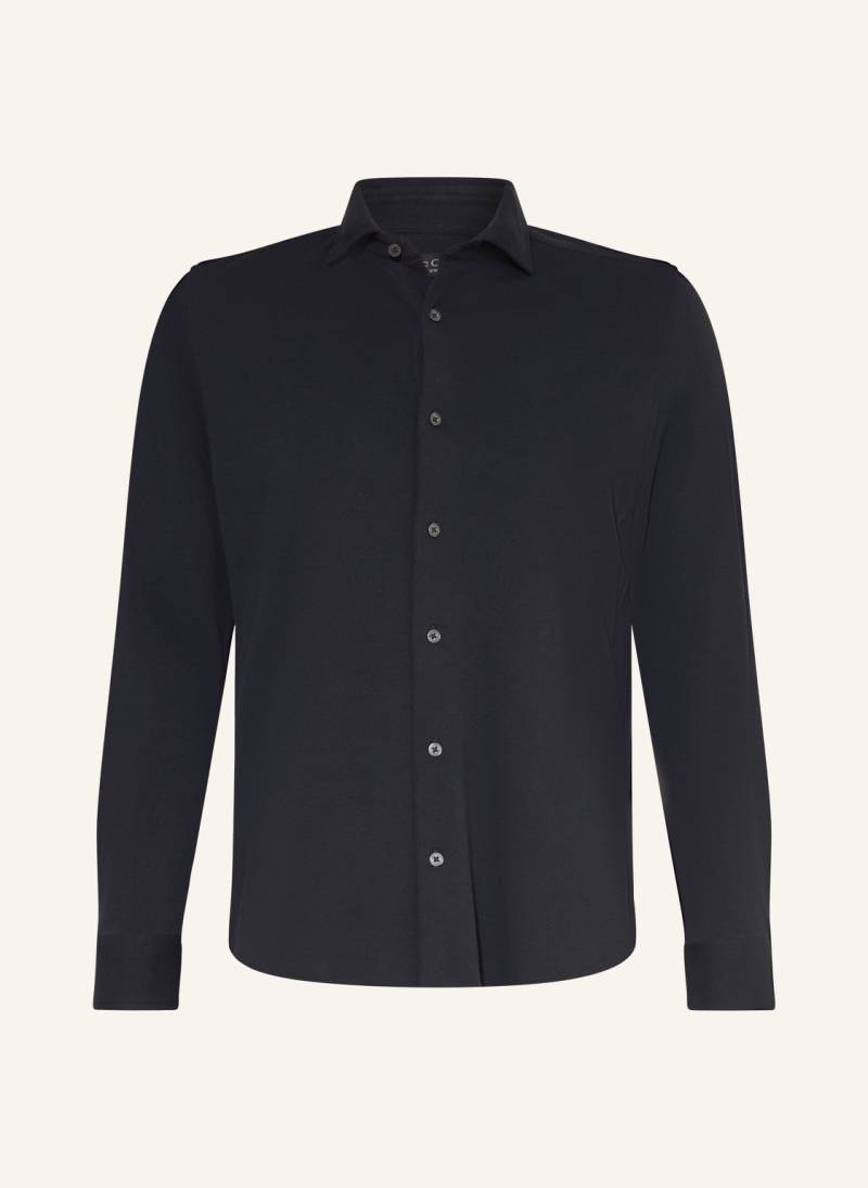 Marc O'polo Piqué-Hemd Shaped Fit blau von Marc O'Polo